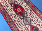 Antique 3.1x9.5 ft Handwoven Hallway Runner Rug, Boho Home Decor