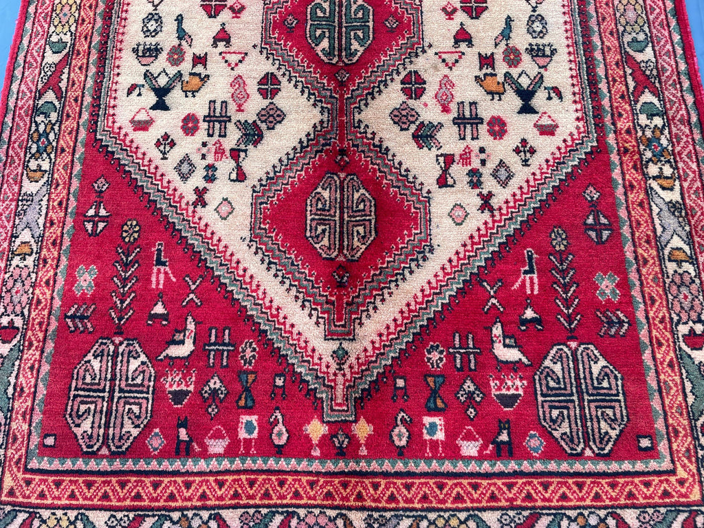 Antique 3.1x9.5 ft Handwoven Hallway Runner Rug, Boho Home Decor