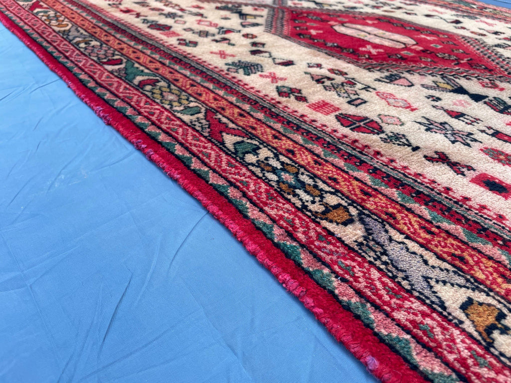 Antique 3.1x9.5 ft Handwoven Hallway Runner Rug, Boho Home Decor