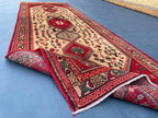 Antique 3.1x9.5 ft Handwoven Hallway Runner Rug, Boho Home Decor