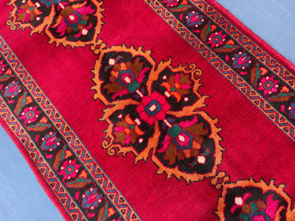 4x10 Large Hallway Runner Rug, Handwoven Vintage Afghan Wool Area Rug Boho Home Decor