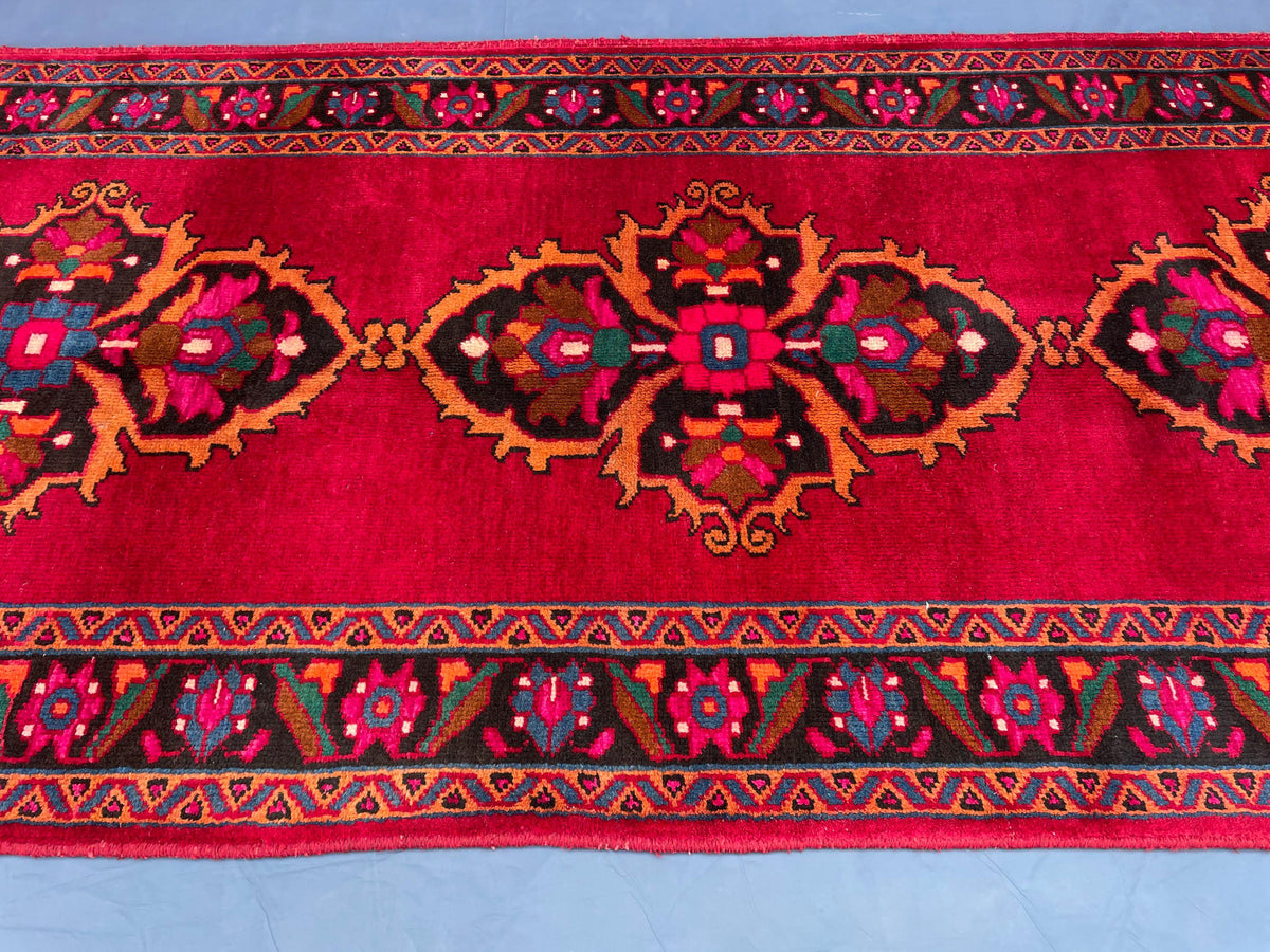 4x10 Large Hallway Runner Rug, Handwoven Vintage Afghan Wool Area Rug Boho Home Decor