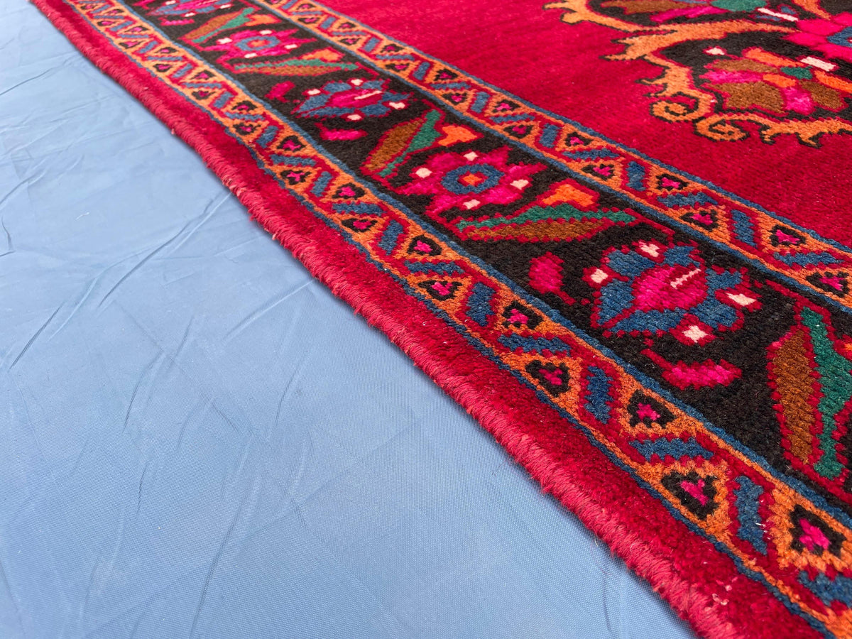 4x10 Large Hallway Runner Rug, Handwoven Vintage Afghan Wool Area Rug Boho Home Decor