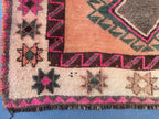 Warm Terracotta 1940s Antique 5x9 Handwoven Wool Rug, Vintage Bohemian Area Rug