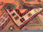 Warm Terracotta 1940s Antique 5x9 Handwoven Wool Rug, Vintage Bohemian Area Rug