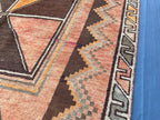 4'7x 9'7 Antique Afghan Hallway Runner Rug – Earth Tone Vintage Handmade Area Rug