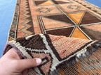 4'7x 9'7 Antique Afghan Hallway Runner Rug – Earth Tone Vintage Handmade Area Rug