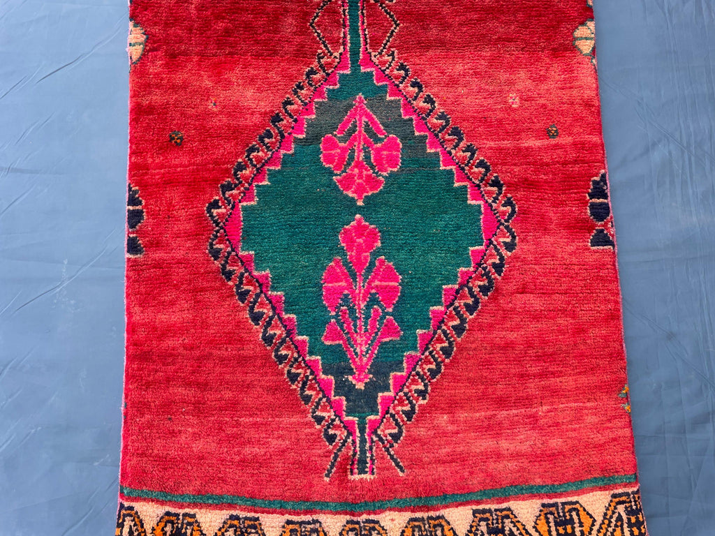 Hallway 2.3x6.6 ft Vintage Handmade Wool Area Rug, Rug for Kitchen