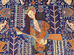 Decorative Tribal Area Rug with Romeo juliet Figure Motif – 3'6" x 6'5 ft - Boho Home Decor