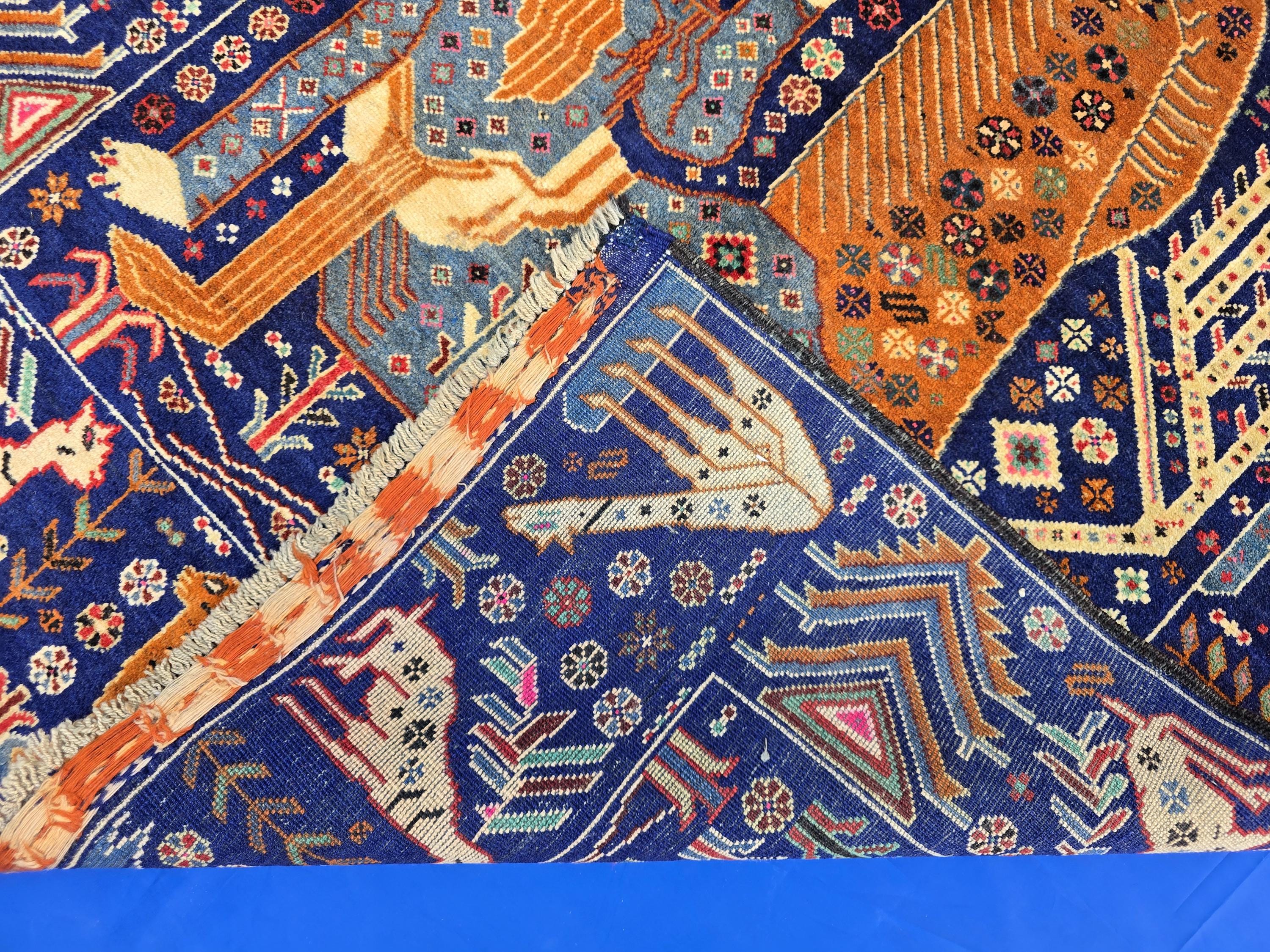 Decorative Tribal Area Rug with Romeo juliet Figure Motif – 3'6" x 6'5 ft - Boho Home Decor
