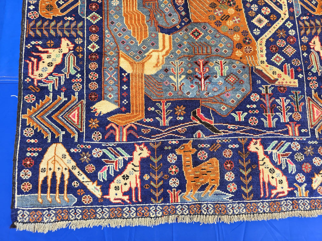 Decorative Tribal Area Rug with Romeo juliet Figure Motif – 3'6" x 6'5 ft - Boho Home Decor