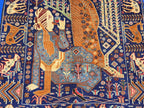 Decorative Tribal Area Rug with Romeo juliet Figure Motif – 3'6" x 6'5 ft - Boho Home Decor