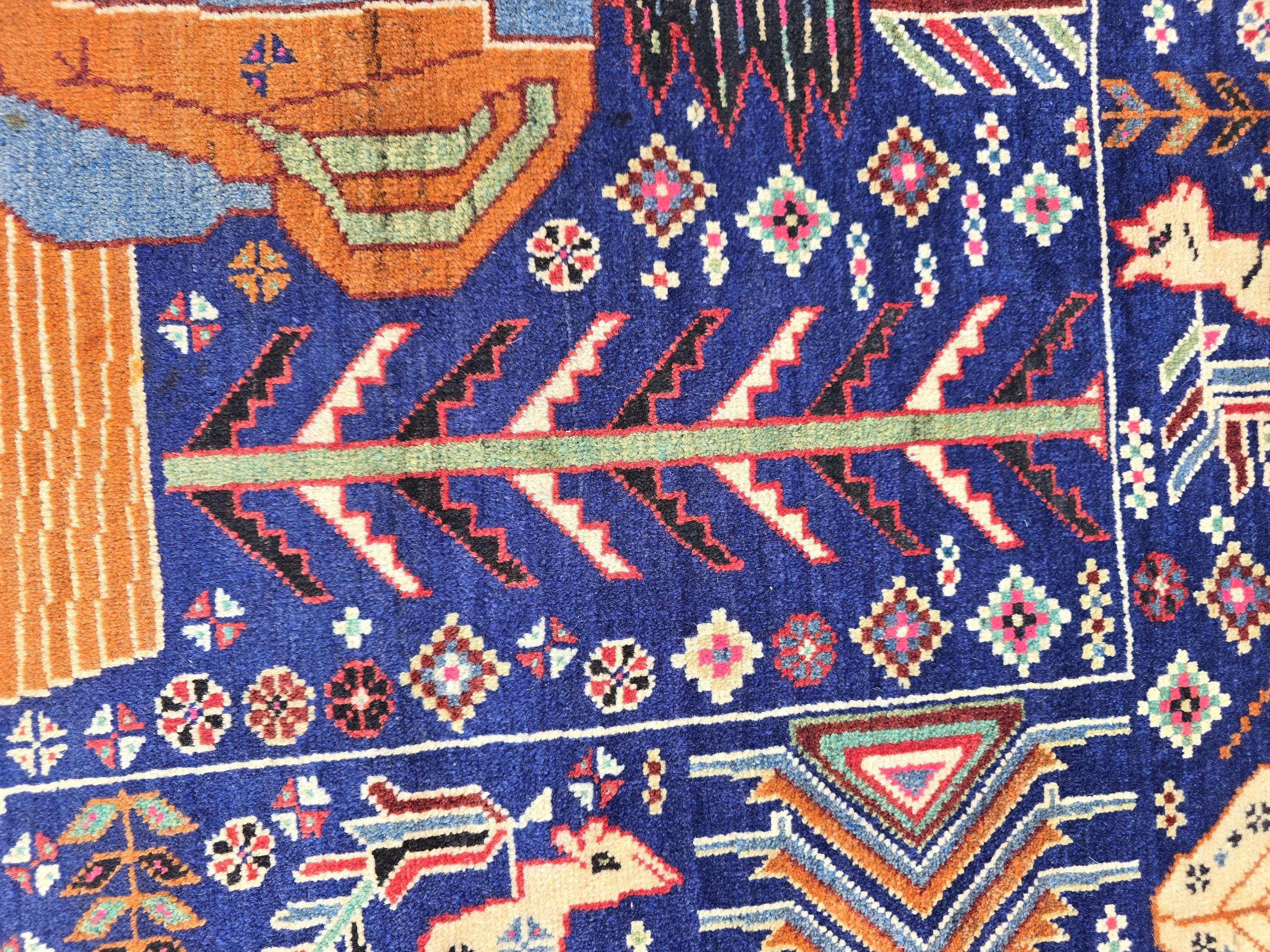 Decorative Tribal Area Rug with Romeo juliet Figure Motif – 3'6" x 6'5 ft - Boho Home Decor