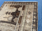 3x5 ft Vintage Baluchi Pictorial Wool Handmade Accent Rug