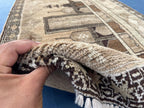 3x5 ft Vintage Baluchi Pictorial Wool Handmade Accent Rug