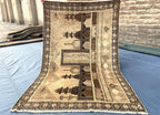 3x5 ft Vintage Baluchi Pictorial Wool Handmade Accent Rug