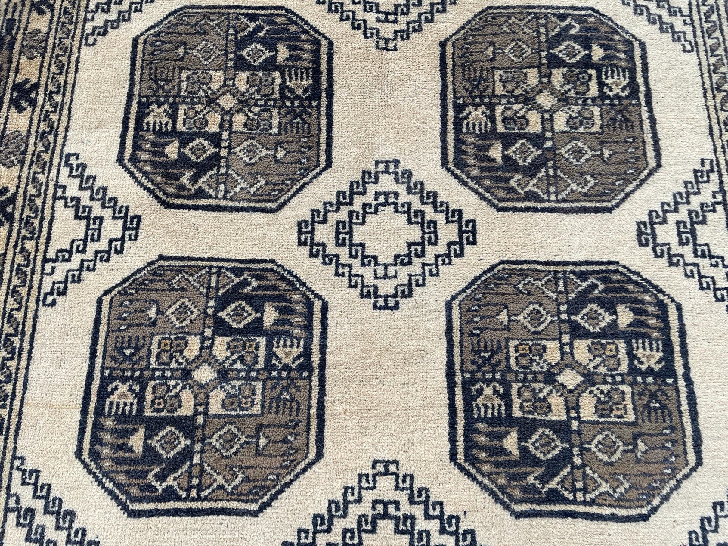 Antique 4x7 ft Handwoven Afghan Collectible Rug