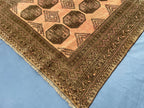 Beige & Brown Afghan Baluchi Rug 5x6 Ft, Handmade Wool Tribal Area Rug, Vintage Geometric Carpet, Oriental Boho Home Decor