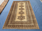 Afghan Baluchi Rug 5x9 Ft, Handmade Wool Tribal Area Rug, Vintage Oriental Carpet, Geometric Boho Hallway Runner