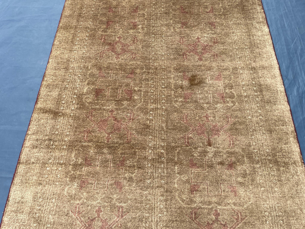 Vintage Baluchi Maldari Wool Runner Rug (12.11x3.9 ft) – Hand Knotted Afghan Carpet