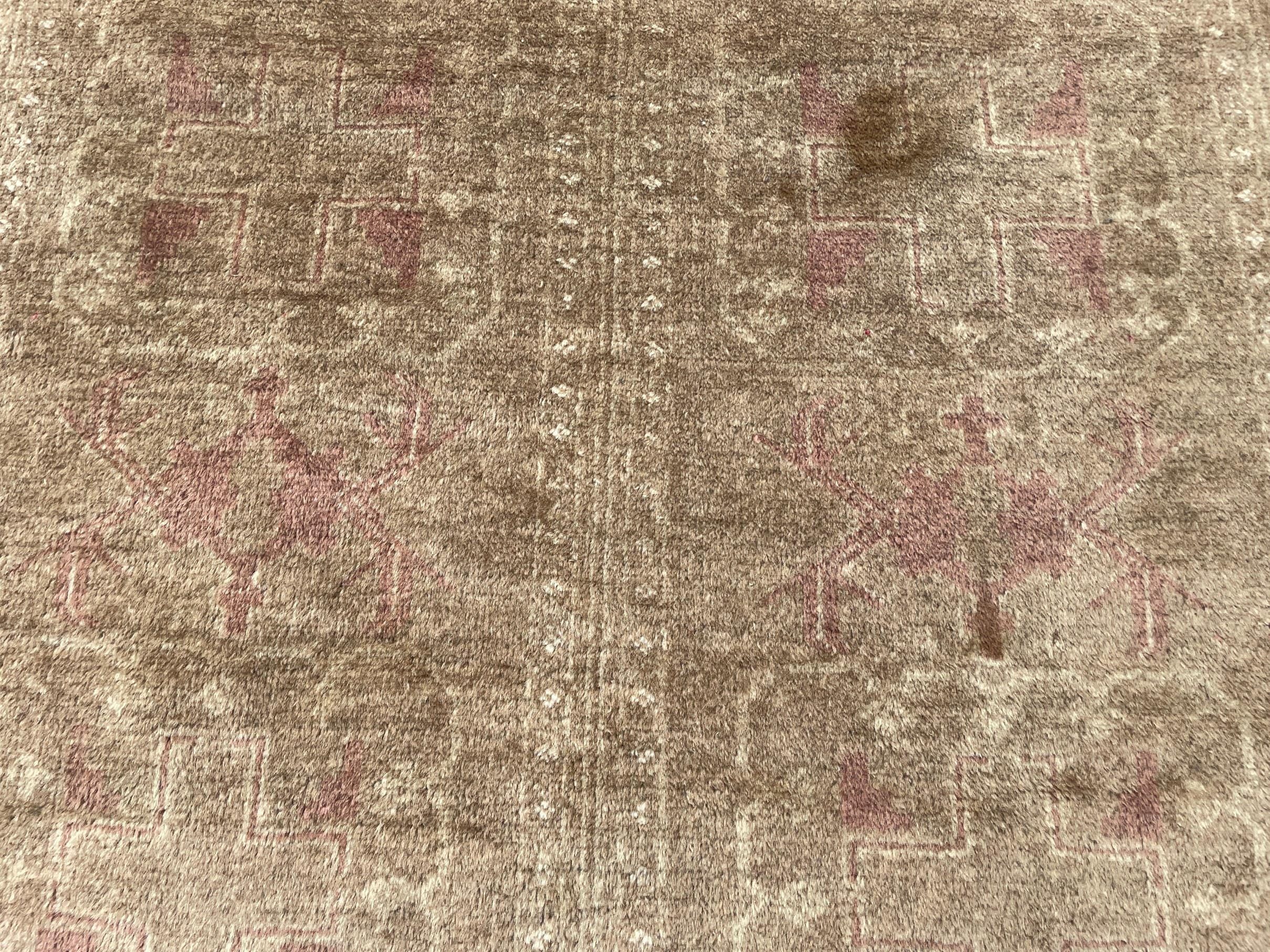 Vintage Baluchi Maldari Wool Runner Rug (12.11x3.9 ft) – Hand Knotted Afghan Carpet