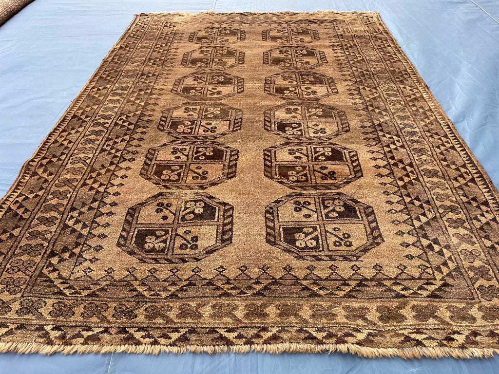 Antique Handwoven Filpie Geometric Tribal Rug - Bedroom Decor - 5.11 x 4.4 ft