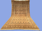 5x9 ft Antique Brown Afghan Handmade Tribal Wool Geometric Carpet - Living Room Decor