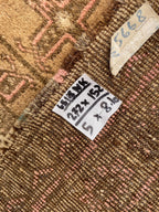 5x9 ft Antique Brown Afghan Handmade Tribal Wool Geometric Carpet - Living Room Decor