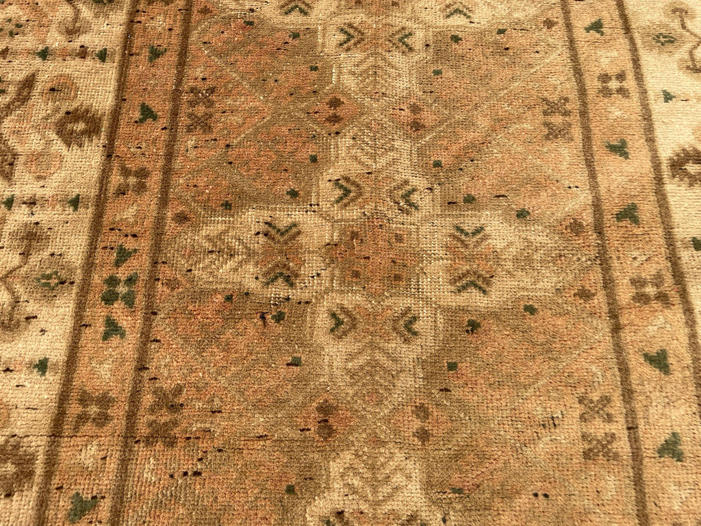 3x10 ft Rustic Brown Antique Handwoven Tribal Wool Hallway Runner Rug - Entryway Home Decor