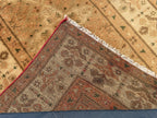 3x10 ft Rustic Brown Antique Handwoven Tribal Wool Hallway Runner Rug - Entryway Home Decor