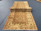 3x10 ft Rustic Brown Antique Handwoven Tribal Wool Hallway Runner Rug - Entryway Home Decor