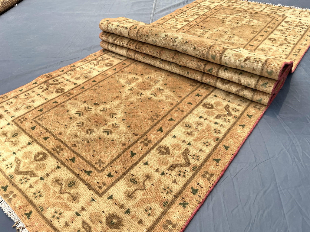 3x10 ft Rustic Brown Antique Handwoven Tribal Wool Hallway Runner Rug - Entryway Home Decor