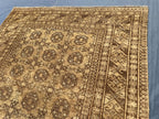 Antique Hand-knotted Wool Oriental Rug – 6.6x4.2 ft, Rustic Afghan Home Decor