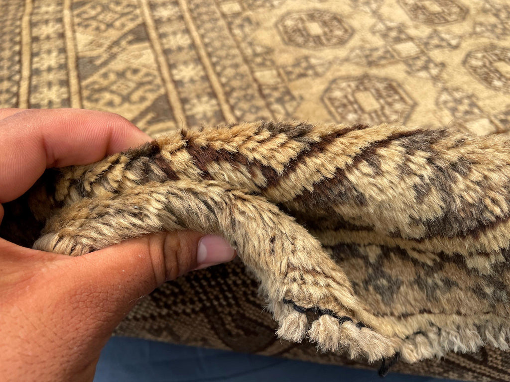 Antique Hand-knotted Wool Oriental Rug – 6.6x4.2 ft, Rustic Afghan Home Decor