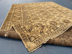 Antique Hand-knotted Wool Oriental Rug – 6.6x4.2 ft, Rustic Afghan Home Decor