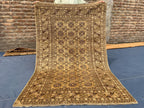Antique Hand-knotted Wool Oriental Rug – 6.6x4.2 ft, Rustic Afghan Home Decor