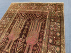 3x9 ft Antique Ali Hoja Handmade Afghan Wool Hallway Rug - Collectible Vintage Piece