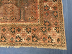 3x9 ft Antique Ali Hoja Handmade Afghan Wool Hallway Rug - Collectible Vintage Piece