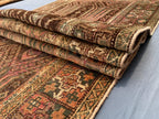 3x9 ft Antique Ali Hoja Handmade Afghan Wool Hallway Rug - Collectible Vintage Piece