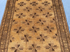 5x8 ft Brown Vintage Handwoven Tribal Wool Geometric Carpet - Living Room Carpet