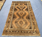 Handmade Antique Afghan Tribal Wool High Pile Wool Carpet - Kitchen Decor
