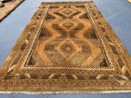 Handmade Antique Afghan Tribal Wool High Pile Wool Carpet - Kitchen Decor