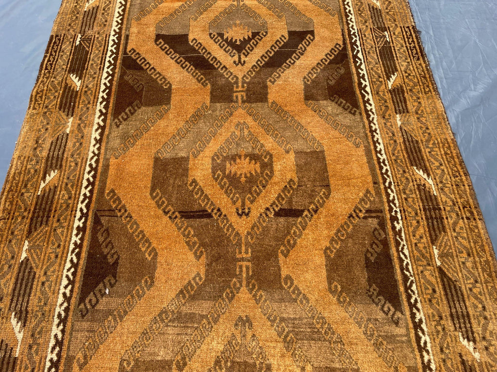 Handmade Antique Afghan Tribal Wool High Pile Wool Carpet - Kitchen Decor