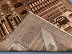 3×4.4 Ft Vintage Afghan Baluchi Rug, Handmade Wool Tribal Area Rug, Brown Geometric Carpet, Rustic Boho Decor