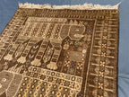 Vintage Pictorial Baluchi Handmade Wool Tribal Carpet - Rug for Living Room - 3x5 ft