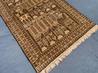 Vintage Pictorial Baluchi Handmade Wool Tribal Carpet - Rug for Living Room - 3x5 ft