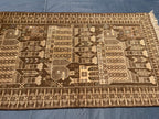 Vintage Pictorial Baluchi Handmade Wool Tribal Carpet - Rug for Living Room - 3x5 ft