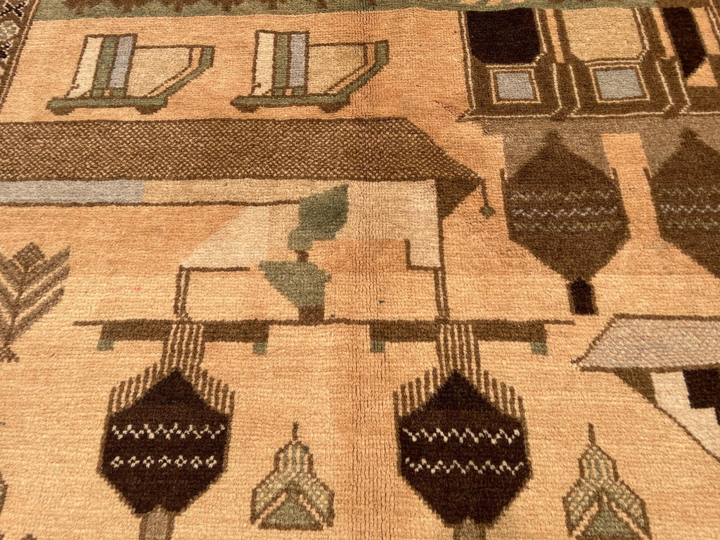Afghan Vintage Baluchi Pictorial Wool Tribal Rug - 3x5 ft Area Carpet for Bedroom