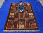 Handmade Antique Afghan Baluchi Wool Rug - Carpet for Living Room - Rustic Home Decor 6.5×8.5 ft