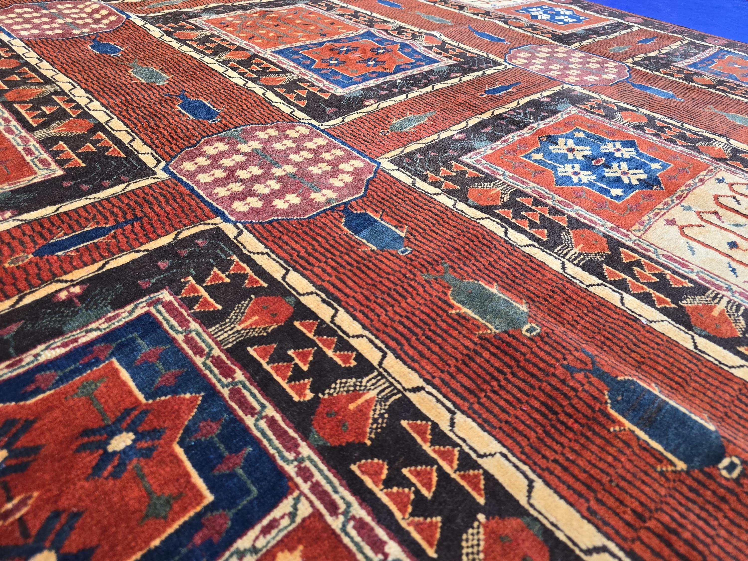Handmade Antique Afghan Baluchi Wool Rug - Carpet for Living Room - Rustic Home Decor 6.5×8.5 ft